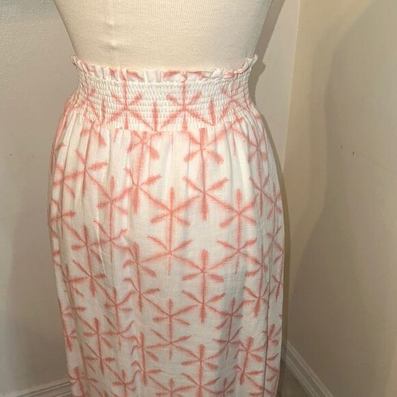 NWT LOFT Coral/White Patterned Women's Skirt Size Medium - Picture 9 of 13
